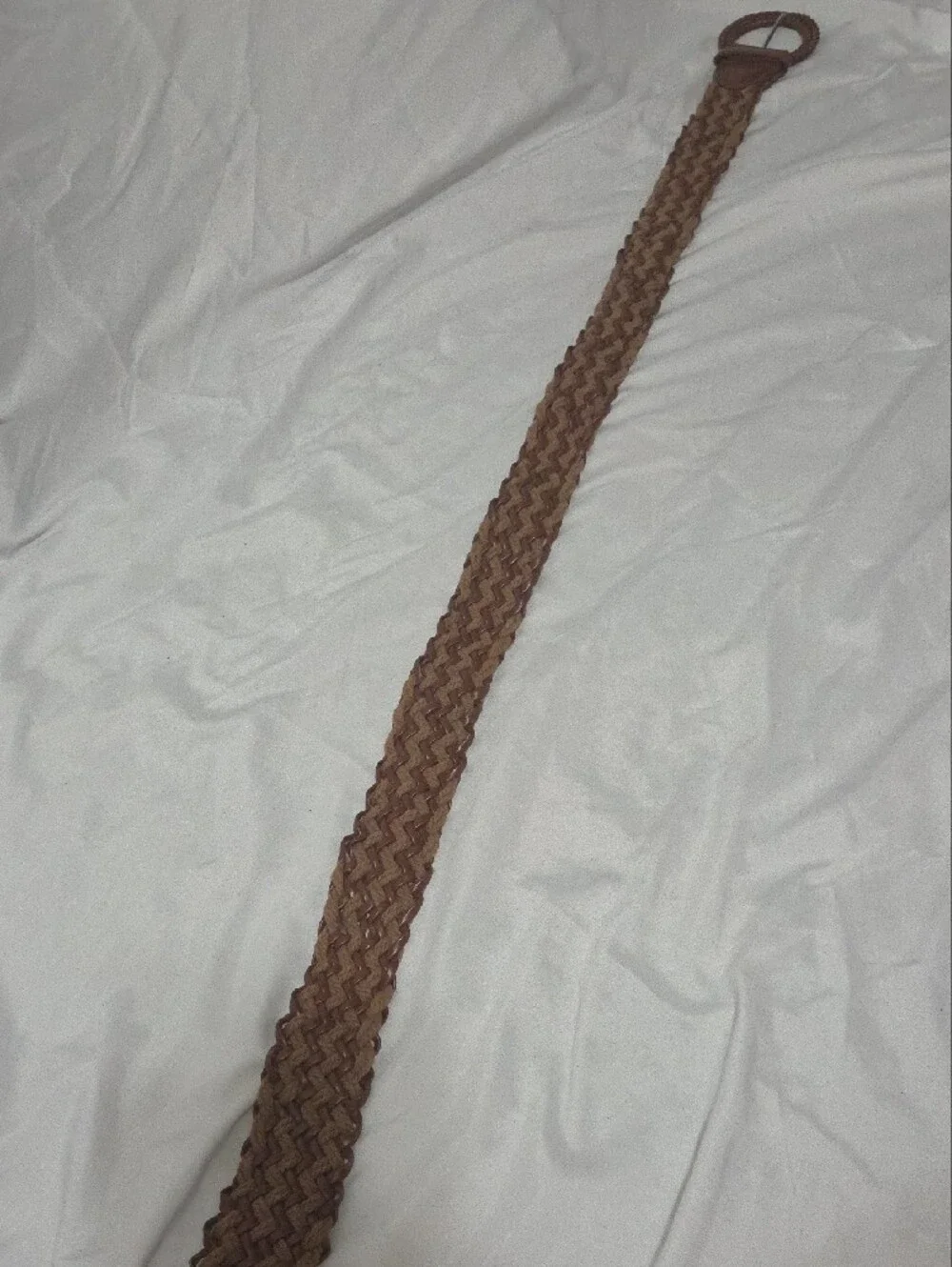 Braided Brown Woven Belt, Adjustable From Size 28-36, Excellent Like New Cond